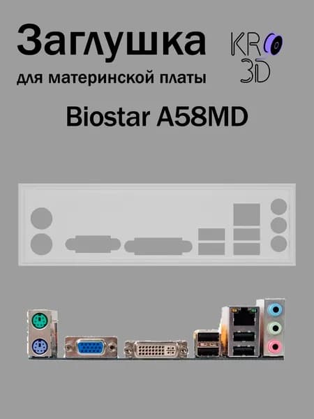 Заглушка для материнской платы Biostar A58MD белая