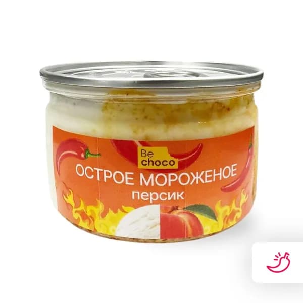 Мороженое с острым топпингом Персик 145 г, Be Choco