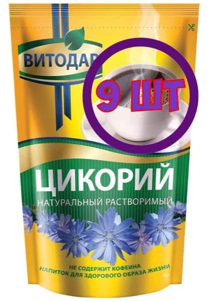 Цикорий Витодар растворимый натуральный, м/у zip-пакет,85 г (комплект 9 шт.) 9002439