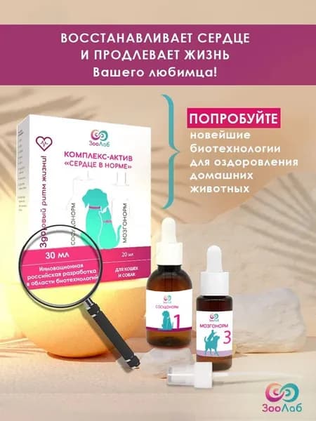 "Сердце в норме" Комплекс-актив для кошек и собак, ЗооЛаб (д