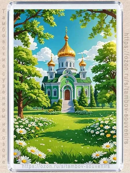 Магнит на холодильник "Храм в зелени"