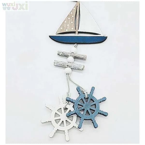 Подвеска из дерева в морском стиле Ocean Wind Crafts Small Boat Decoration-A