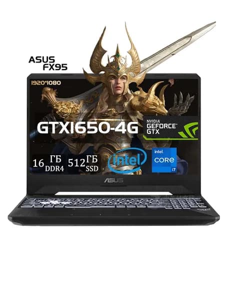 ASUS ASUS FX95 Игровой ноутбук 15.6", Intel Core i7-9750H, RAM 16 ГБ, SSD 1024 ГБ, NVIDIA GeForce GTX 1650 (4 Гб), Windows Pro, черный, Английская раскладка