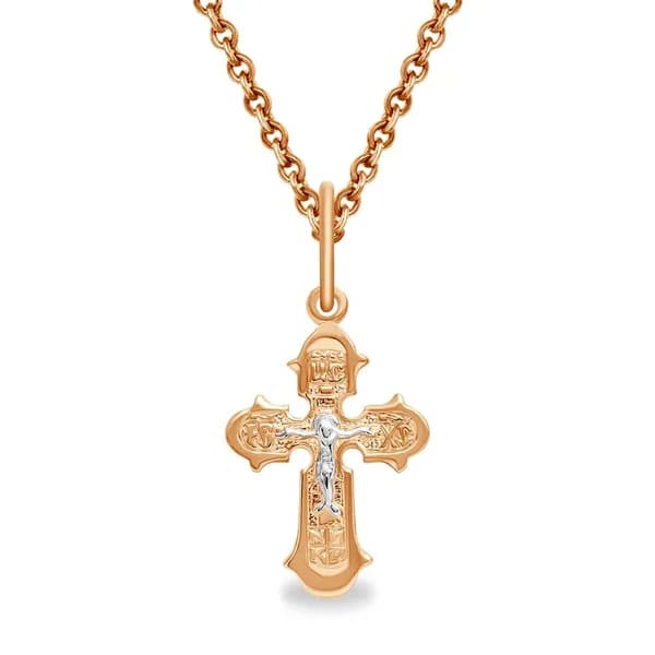 Крестик из красного золота 375 пробы 585GOLD