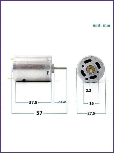 Мотор DC Mabuchi RS-385SV-2460 12V18V24V 23000 обмин, компактный 27.5 мм, круглый, высокоскоростной электродвигатель