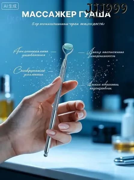 Массажер для лица ручной роликовый от отеков. Лимфодренажный лифтинг лица.
