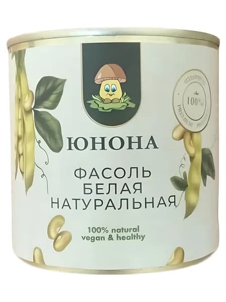 ЮНОНА Фасоль белая натуральная, 420 г