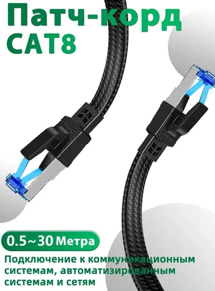 Weizuda Кабель для интернет-соединения RJ-45, 1 м, лазурный