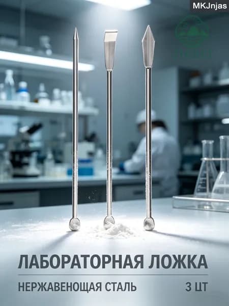 3 Шт Лопатки Для Лекарств Многофункциональные Ложки Для Экспериментов 22x2x0.5Cm Silver