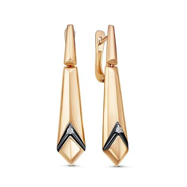Золотые серьги DIAMANT-ONLINE с бриллиантом 585 пробы