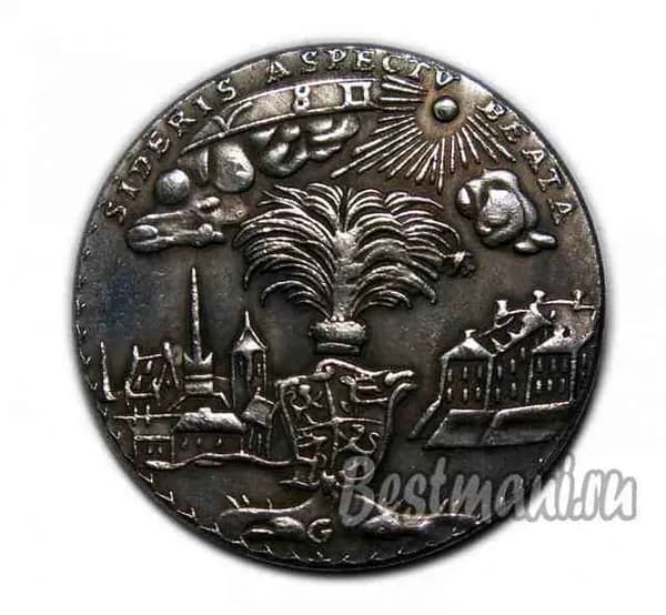 Копия жетона 1764 года В память посещения Екатерины 2 Курляндии серебро