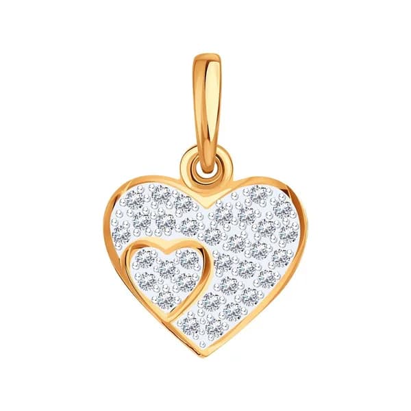 Золотая подвеска DIAMANT-ONLINE с фианитом 585 пробы