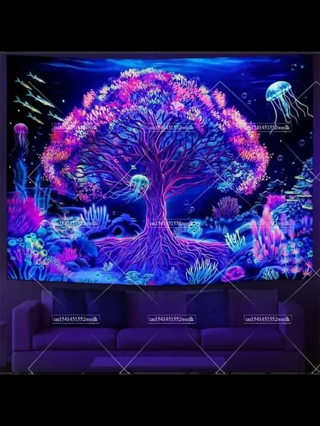 Гобелен Blacklight Tree Life 100% Полиэст�