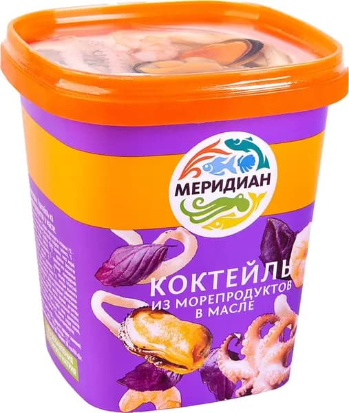 Коктейль из морепродуктов МЕРИДИАН в масле, 415г