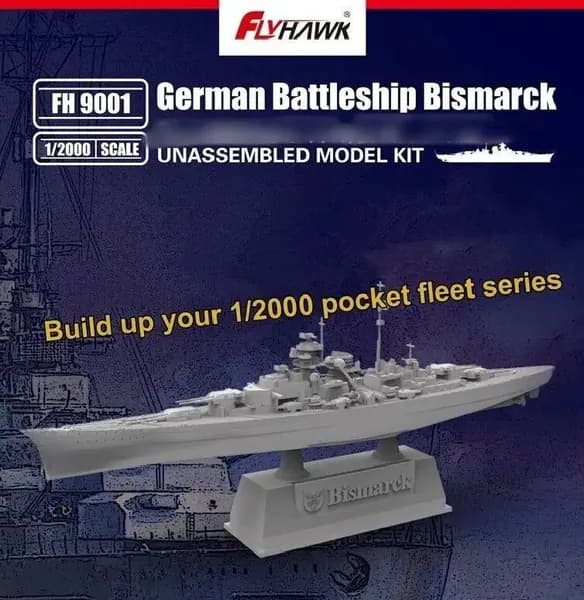 Flyhawk 1/2000 9001 Немецкий боевой корабль Bismarck высшего качества Модель