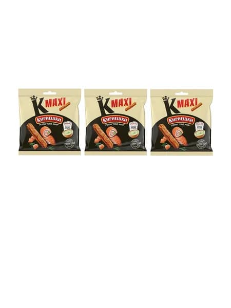 Кириешки Сухарики Maxi со вкусом роллов Сяке маки и с соусом со вкусом васаби Calve, 75 гр, 3 уп