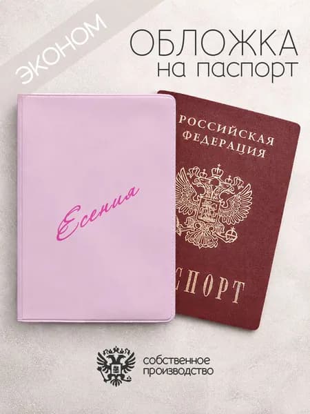 Обложка на паспорт эконом "Диагональ" с именем Есения