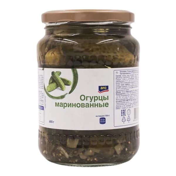Огурцы Aro маринованные 680 г