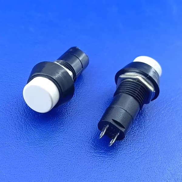 5 штук Кнопка PB-305A 3А 220V с фиксацией белая ON-OFF (арт.79008)