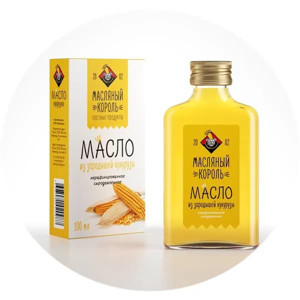 Кукурузное масло нерафинированное "Масляный король", 100 мл