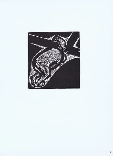 Антикварная цинкография. Стасис Красаускас. Крест несущий. СССР, 1966 год