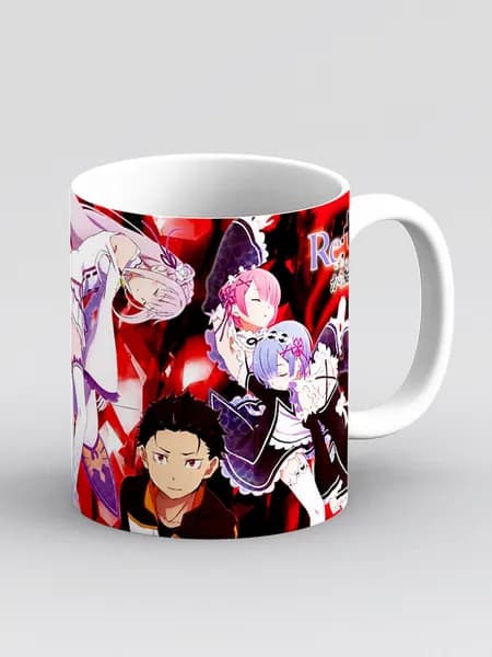 Кружка "Аниме. Жизнь с нуля в альтернативном мире.Re: Zero Ре Зеро Резеро Rezero (красный)"