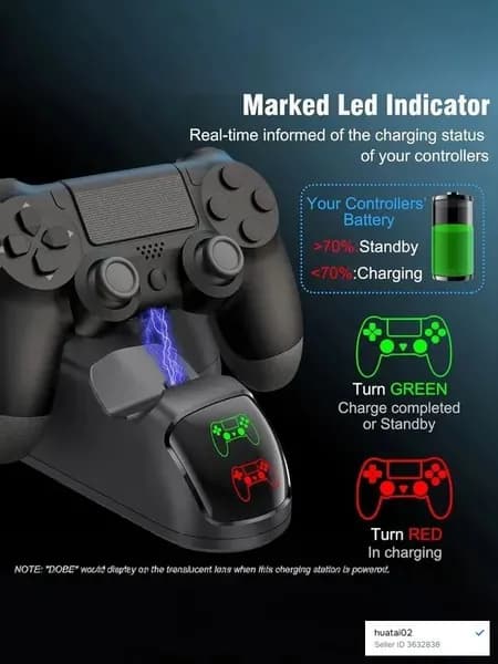 Док-станция для зарядки 2 геймпадов PS4 (Pro/Slim) беспроводное зарядное устройство для контроллеров DualShock 4