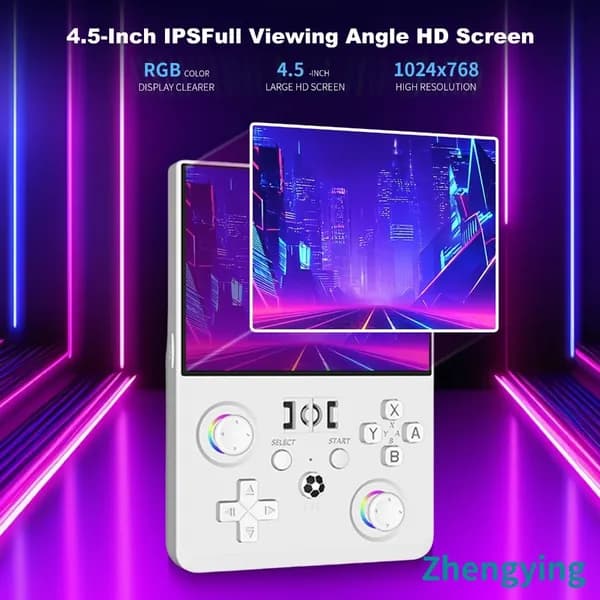Портативная игровая консоль R36MAX2 с открытым кодом, 4,5 IPS, 128 ГБ, белая