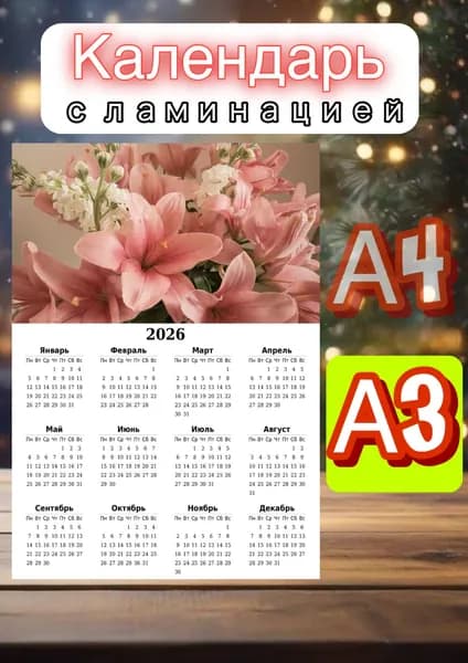 Календарь 2026 г., Настенный, A3