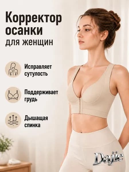 Корректор осанки женский, размер M, бежевый, из мемори-фибры с сетчатой спинкой и ребрами жесткости для выпрямления спины и сведения плеч