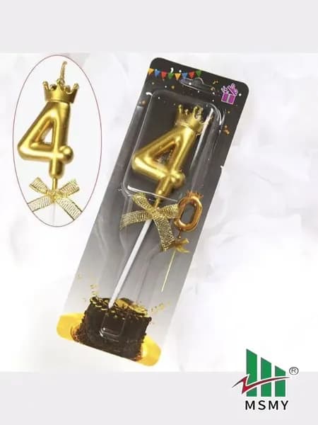 Свечи для торта цифра 4 "4", 6 см х 3 см, 1 шт