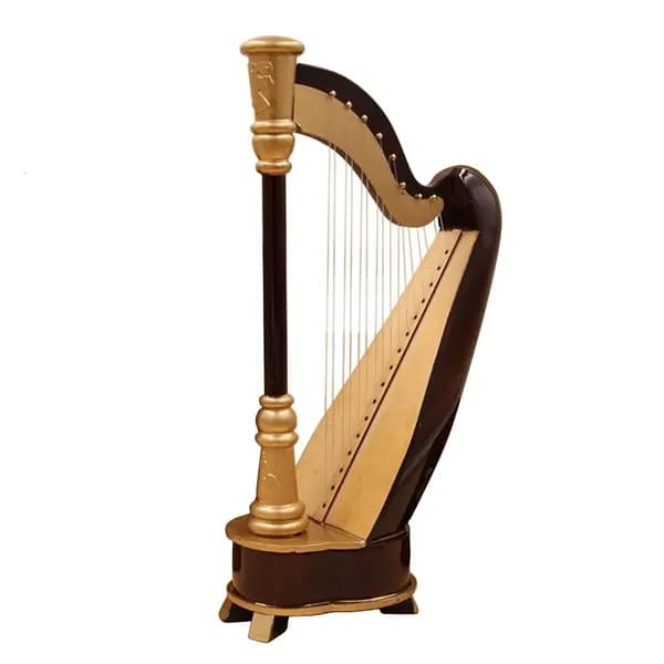 Миниатюрная модель Harp Model Homehouse Decorations Мини -музыкальный инструмент, - 25cm