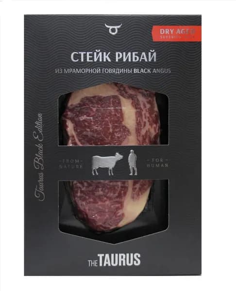 Стейк из говядины Taurus Рибай Dry Aged категории А, 350г