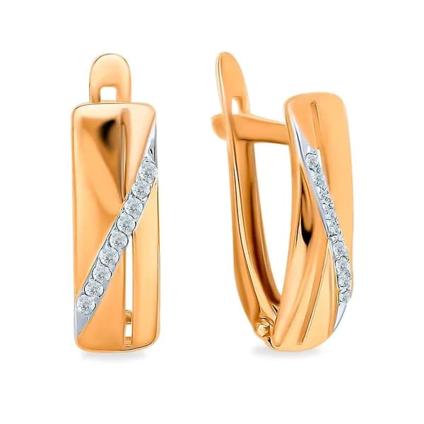 Серьги женские с бриллиантами из красного золота 585 пробы 585GOLD