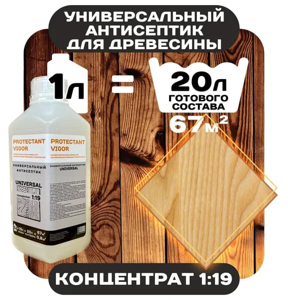 Универсальный антисептик - грунтовка Концентрат 1:19 PROTECTANT Vigor Universal 1л