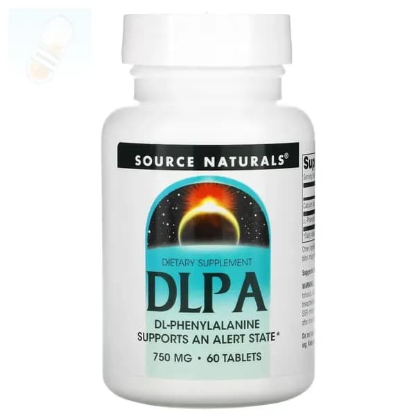 , DLPA (DL-фенилаланин), 750 мг, 60 таблеток
