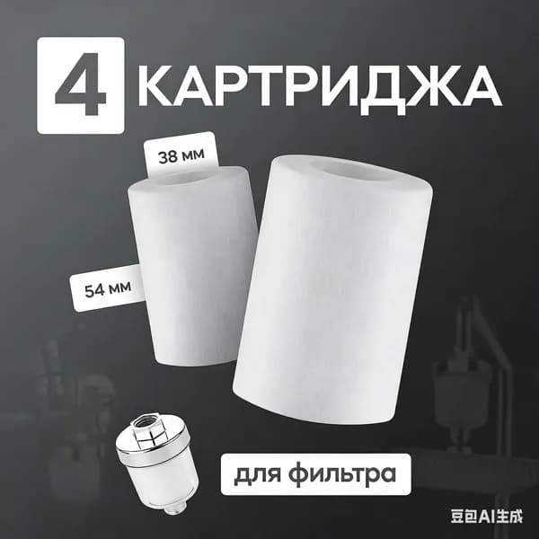 Сменные 4 картриджа для фильтра для душа (RT Glass)