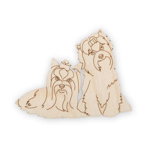 Заготовка для рукоделия фанера подвеска Влюблённые йорки 8х10см Mr. Carving ВД-416