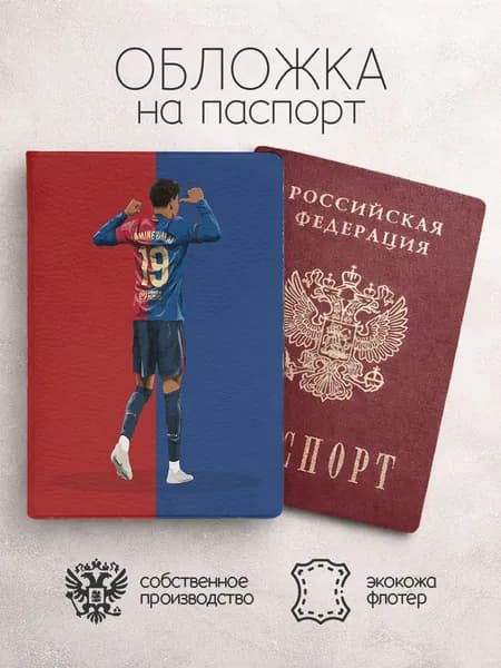 Обложка на паспорт Футболисты красная 19