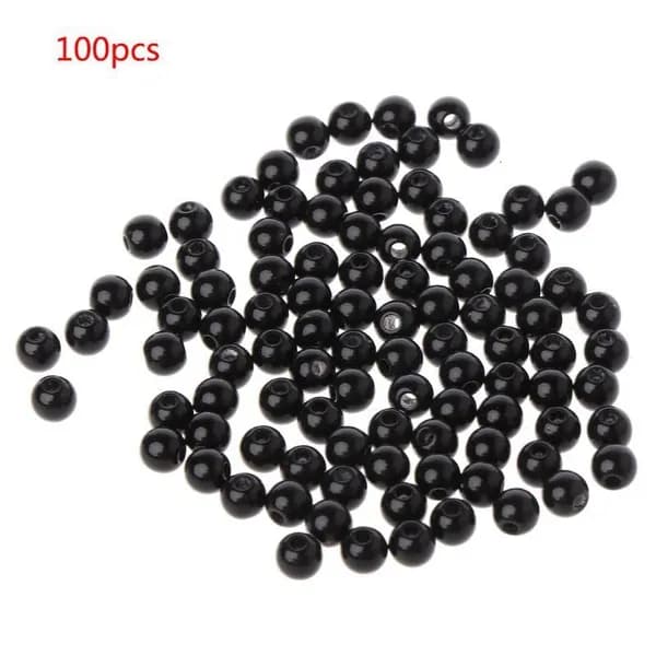 Чёрные бусины для глаз кукол, 100 шт., - 6MM