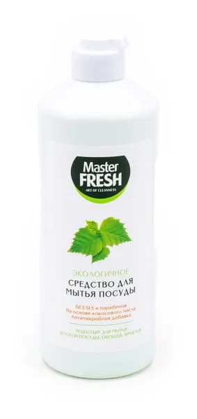 Средство для мытья посуды Master Fresh / Мастер Фреш экологичное, на основе кокосового масла, гель 500мл / товары для дома
