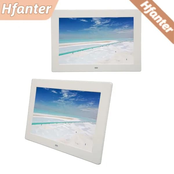10 Inch Digital Photo Frame, Поддерживает мультимедийный контент и дистанционное управление, для улучшения интерьера Белый европейский стандарт