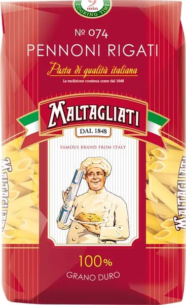 Макароны MALTAGLIATI Перо рифленое №74, 450г
