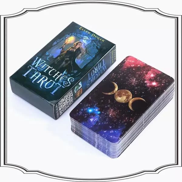 Премиум колода Witches Tarot Эллен Дуган, метафорические карты Таро Ведьм для повседневного гадания, эзотерический инструмент SK Platinum, качественный