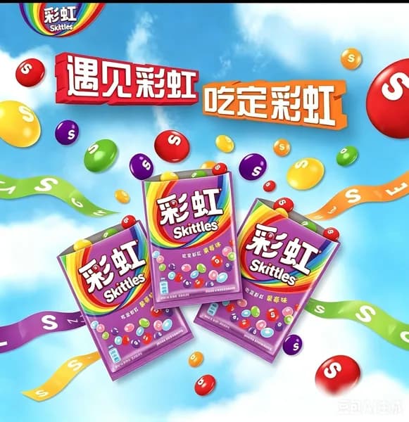 Сладости Skittles с необычным сочетанием цветов и фруктов в удобной упаковке