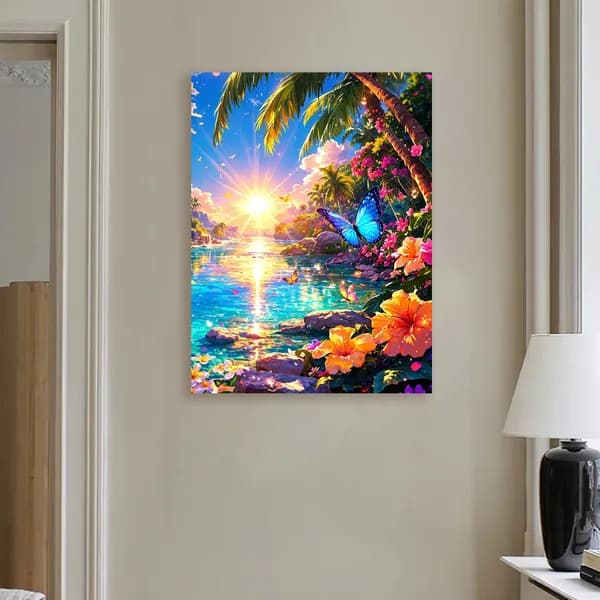 Цифровая живопись Tropical Morning Glow , 40 50 см, без рамы, акриловые краски и кисти