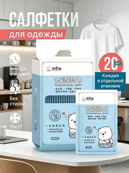 Средство для ухода за одеждой Салфетки влажные для одежды