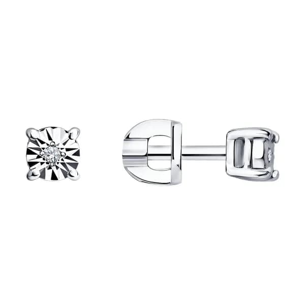 Серебряные серьги DIAMANT-ONLINE с бриллиантом 925 пробы