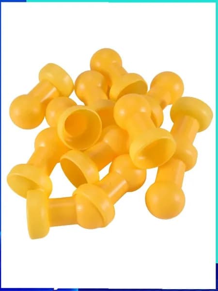Набор из 12 заглушек для стоек защитной сетки батута, пластиковые/универсальные крышки для крепления крючков, жёлтые .