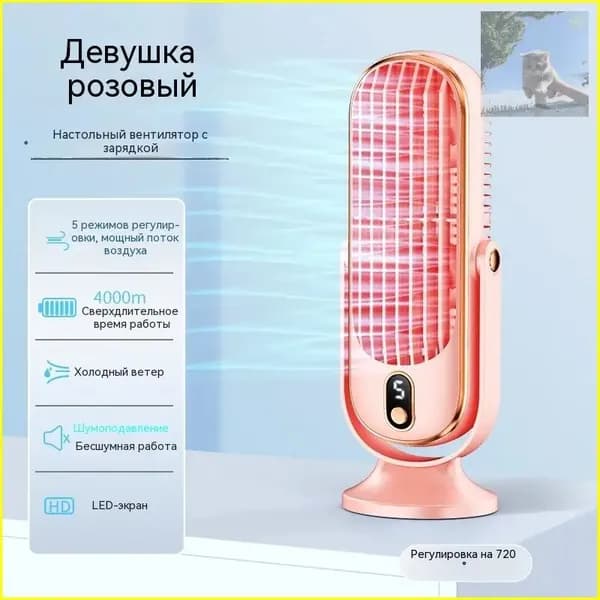 Настольный вентилятор SHIFX, портативный мини-кондиционер с зажимом, аккумуляторный, розовый